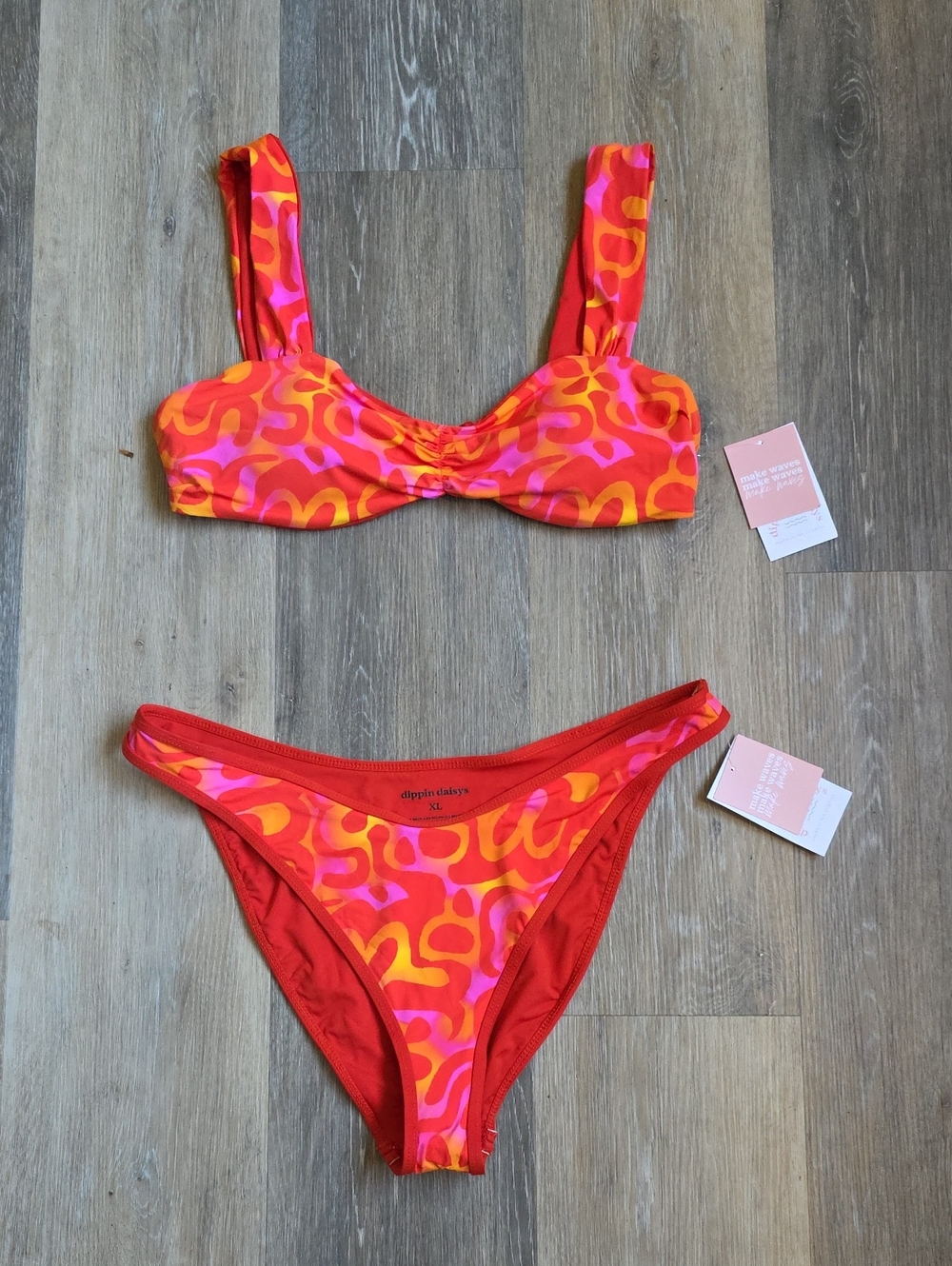 Dippin' Daisy's Orange & Pink Abstract Two-Piece Bikini